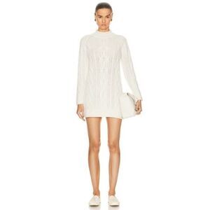 LOULOU STUDIO cashmere Layo Turtleneck Cable Knit Dress L